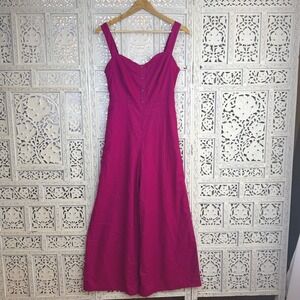 EXPRESS‎ Pink Linen Blend Jumpsuit Sz XS/S Wide Leg Coquette Casual Capsule